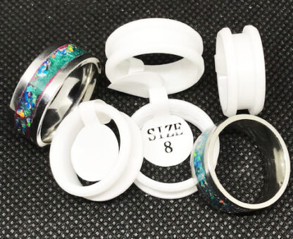 White Ceramic Inlay Rings
